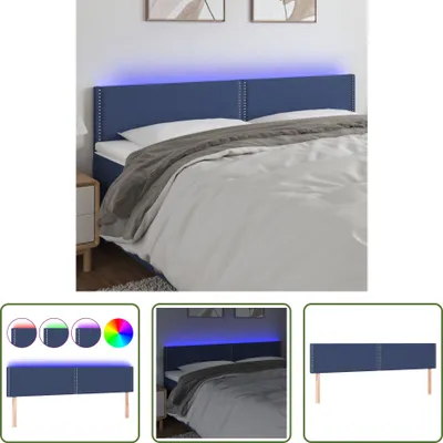 Produktbild von The Living Store LED Kopfteil Blau 180x5x78/88 cm Stoff