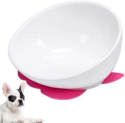 Immagine prodotto di Ampio piatto in Vetroceramica per cani, inclinato, bianco, antiscivolo, capacità 1,5 litri