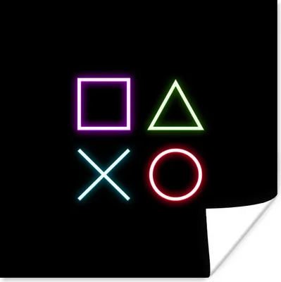 Produktbild von MuchoWow® Poster Gaming - Neon - Konsole - Schwarz - Controller - Gaming 30x30 cm - Wandposter - Printing