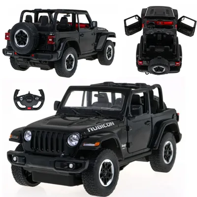 Zdjęcie produktu dla Samochód RC COIL, RC Jeep Wrangler JL, pojazd terenowy, 1:14, 2,4 GHz, LED, zdalnie sterowany, gumowe koła, czarny