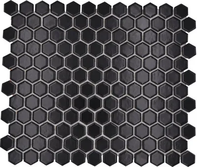 Produktbild von Keramikmosaik HX 065 schwarz 26x30 cm