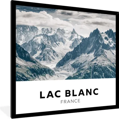 Produktbild von MuchoWow® Gerahmtes Poster Frankreich - Berge - Natur 40x40 cm - Poster mit Schwarzem Bilderrahmen Wandposter Rahmen Foto Bilder - Mit Rahmen - Wanddekoration Schlafzimmer