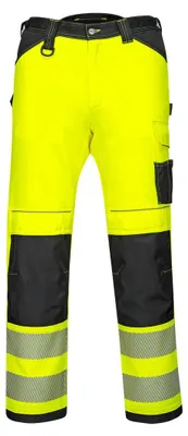 Obrázek produktu pro Portwest PW340 PW3 Pracovní kalhoty s vysokou viditelností Yellow/Black Short Velikost 42