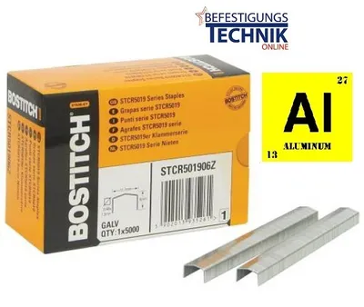 Image de Bostitch STCR5019 Agrafes 6mm aluminium pour agrafeuse PC8000 T6 H30-8 PC2K P6C KL-65