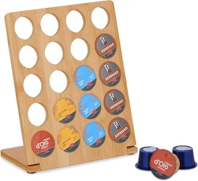 Produktbild von Famanu Kaffeekapselhalter für 20 Tassen – Bambus, 27 x 22 x 11 cm, Natur