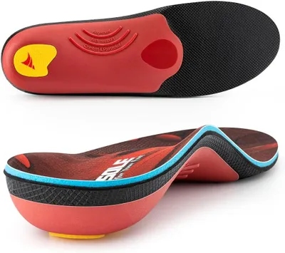 Produktbild von Orthopädische Einlegesohlen, Größe 46-47 EU, Fersenstütze, rot, für Arbeitsschuhe