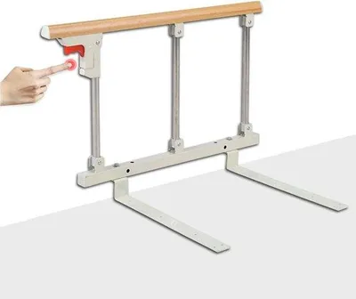 Image de Système de barrières de lit pour personnes âgées - barrière de sécurité - 1 pièce - couleur bois - 70 x 40 cm
