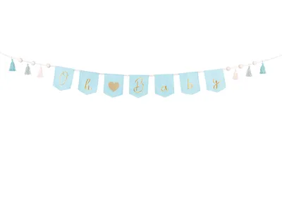 Produktbild von PartyDeco GRL100-011, Girlande, Baumwolle, Blau, Gold, Monochromatisch, Party, Universal