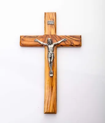 Kreuz aus Olivenholz, 20,3 cm, handgeschnitzt, Wanddeko