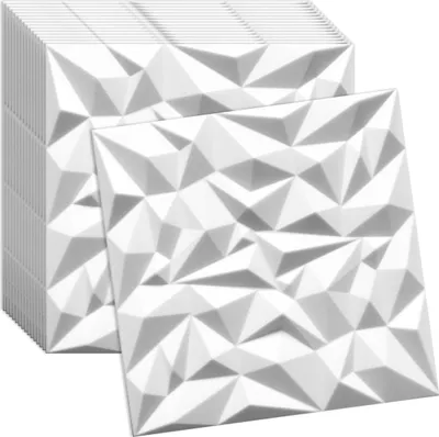 Produktbild von Verdico | 3D Wandpaneel Polystyrol - 50x50 cm - Weiß - Modernes Design - 16 Stück für kreative Raumgestaltung, Wand- & Deckenverkleidung