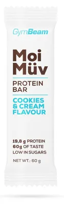 Produktbild von GymBeam - MoiMüv Proteinriegel, 60 g, Cookies & Creme