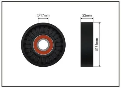Produktbild von CAFFARO 213-87 Spannrolle Keilrippenriemen 78mm für KIA CARNIVAL II (GQ) CARNIVAL I (UP)