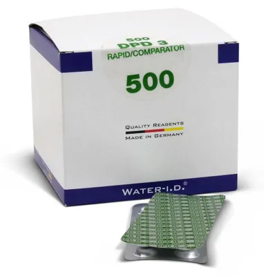 Produktbild von 500 Stk. DPD 3 Rapid Tabletten für Pooltester Chlor (1 Karton)