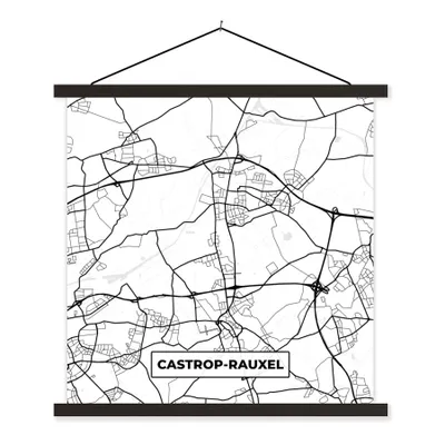 Produktbild von MuchoWow® Textilposter Stadtplan - Castrop-Rauxel - Stadtplan 40x40 cm mit schwarzem Rahmen - Fotos