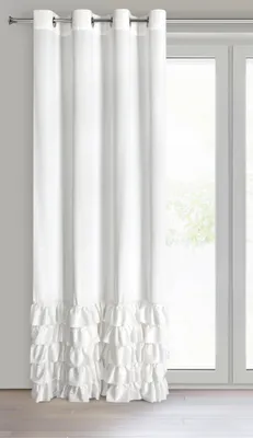 Samtvorhang mit Rüschen, 140x250 cm, weiß, 1 Stück