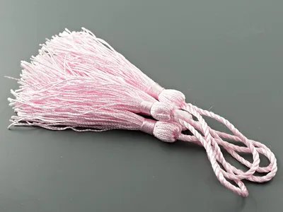 Produktbild von Vintageparts Quasten rosa Perlgarn lang 110 mm, 4 Stück