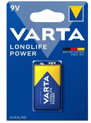 Obrázek produktu pro Varta Alkalická Baterie Longlife Power 9V - Dlouhodobá Výdrž, 1 Kus