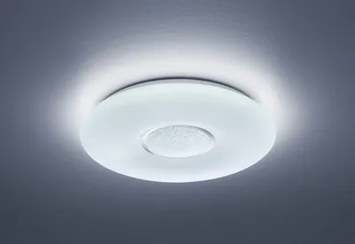 Image de Plafonnier LED rond AKINA blanc 21 W, nuances de blanc, 2100 lm, plastique, dimensions : 7 x 41 x 41 cm, IP20, RL