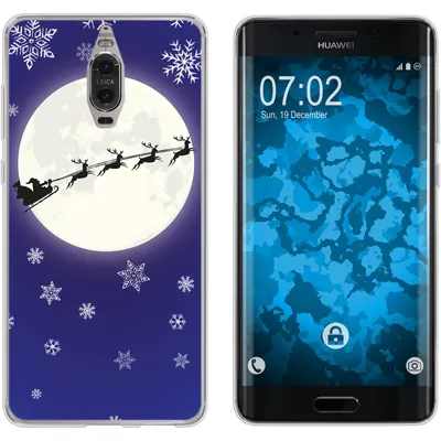 Produktbild von PhoneNatic Case kompatibel mit Huawei Mate 9 Pro Silikon-Hülle X Mas Weihnachten Santa - Snowflakes M4