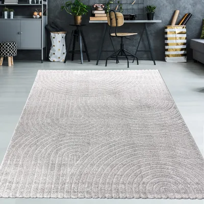 Immagine prodotto di Tappeto moderno con un elegante motivo ad archi in grigio - Dimensioni: 140 x 200 cm