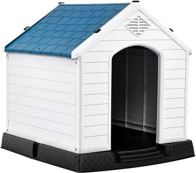 Imagen del producto de Caseta para perros pequeña - Caseta de madera blanca - 73x66x71 cm - Para perros medianos