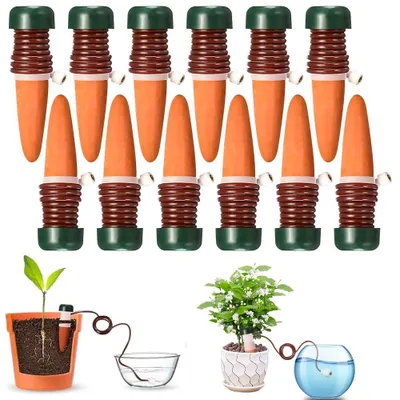 Imagen del producto de Dispensador automático de agua para plantas, con capacidad para 12 unidades, ideal para plantas de interior