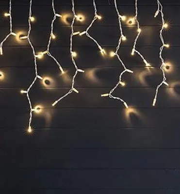 Obrázek produktu pro Řetěz MagicHome Christmas Icicle, 200 LED teplá bílá, centrovaný, jednoduché světlo, 230 V, 50 Hz, IP44, venkovní, osvětlený, L-5 m