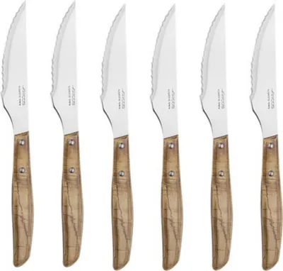 Produktbild von Steakmesser mit hellem Holzgriff FOREST, Länge 110/220 mm - 6er-Set