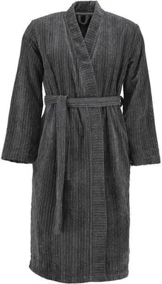 Produktbild von Marc O`Polo Bademantel Velour stripe Farbe Anthracite Größe S