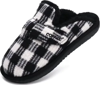 Produktbild von COFACE Flauschige Hausschuhe aus Memory Foam - Schwarz und Weiß, Größe 35