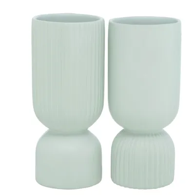 Produktbild von Vase Gino geriffelter Fuß - weißes Dolomit, Höhe ca. 23 cm