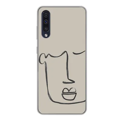 Produktbild von MuchoWow® Handyhülle Schutzhülle Hülle für Samsung Galaxy A50 Gesicht - Abstrakt - Strichzeichnung Silikon Softcase Handy Hülle - Mobiltelefonhülle