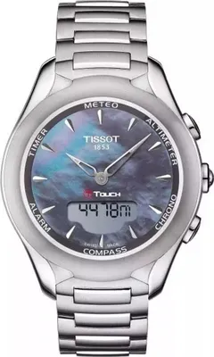Image de Montre Tissot pour femmes, quartz, modèle T-Touch, référence T0752201110101, TIS-T0752201110101, cadran en nacre, taille unique