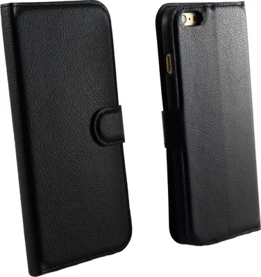 Produktbild von Hülle für iPhone 6 / 6S - Schwarze Brieftasche Klappe Magnetisiert Aufbewahrung Karten Handyhülle Phonillico®