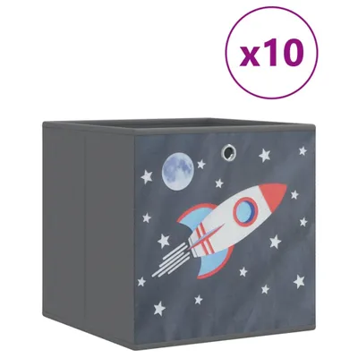 Obrázok produktu pre vidaXL Skladacie boxy 10 ks Šedá 32x32x32 cm fleece