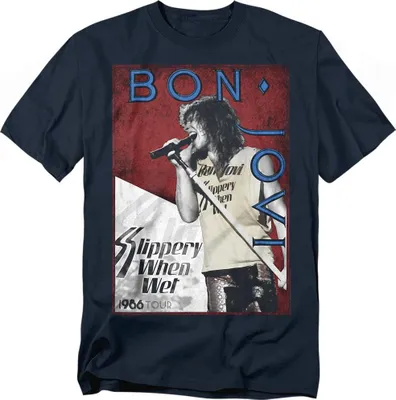 Produktbild von Bon Jovi - "86 Tour" T-Shirt für Herren/Damen Uni TV20677 (M) (Marine)