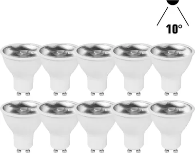 Produktbild von 10 x LED Reflektor 6W GU10 Linse 435lm Neutralweiß 4000K Spot 10°