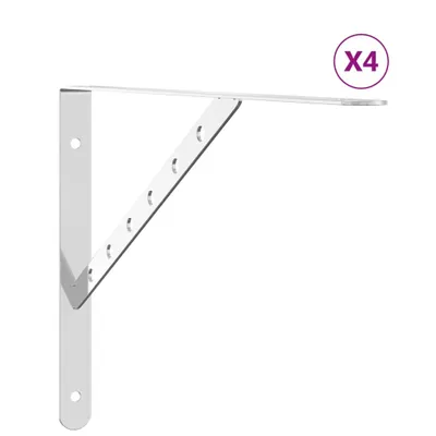 Obrázek produktu pro Policové držáky 4 ks 40 x 2,5 x 25 cm stříbrné nerezová ocel