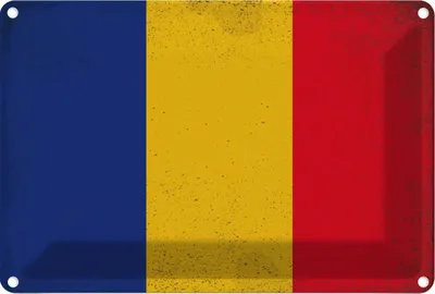 Produktbild von vianmo Blechschild 20x30 cm Rumänien Romania Vintage Flagge Fahne Wappen