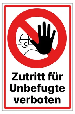 Produktbild von Zutritt für Unbefugte verboten 20cmx30cm mit Klebepads Alu/Dipond Kein Zutritt