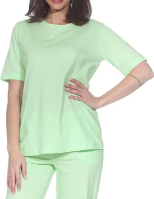 Produktbild von Damen kurzarm Schlafanzug Oberteil Pyjama Shirt Mix & Match – ideal zu kombinieren ; grün , 40