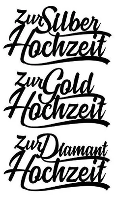 Stanzschablonen Schriftarten Hochzeit 3 Stück 4,4–8,2 cm