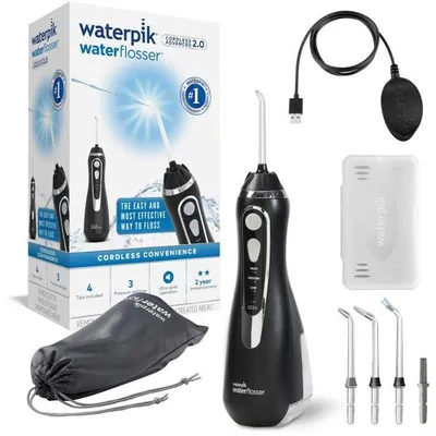 Zdjęcie produktu dla Irygator Waterpik WP-582 Advanced z akumulatorem, bezprzewodowy, 3 poziomy ciśnienia, 4 końcówki