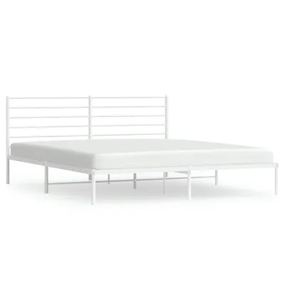 Produktbild von Bettgestell mit Kopfteil Metall Weiß 183x213 cm