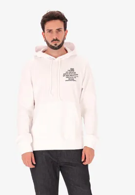 Productafbeelding van Diesel herenhoodie, wit, katoen en polyester, met grafische print