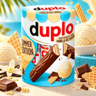 Immagine prodotto di Confezione da 10 barrette Ferrero Duplo al gusto di gelato alla vaniglia (10 x 18,2g), peso totale 182g