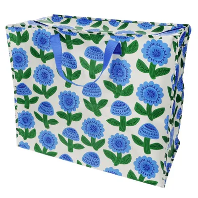 Produktbild von XXL Riesentasche Florence Aufbewahrungstasche mit Reißverschluss Blumen ca. 58×28×48 cm