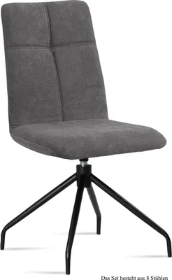 Produktbild von Esszimmerstuhl drehbar (8er-Set) Dniren 47x92x60 Schwarz/Grau