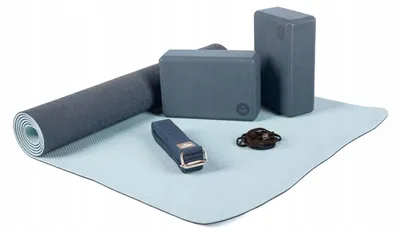 Obrázek produktu pro Jógová sada Bodhi Yoga Set Flow: podložka, bloky, popruh – tmavě modrá