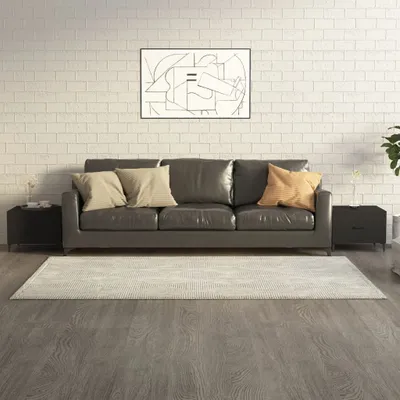 Image de The Living Store Tables basses avec pieds en métal 2 pcs. noir 50x50x40 cm